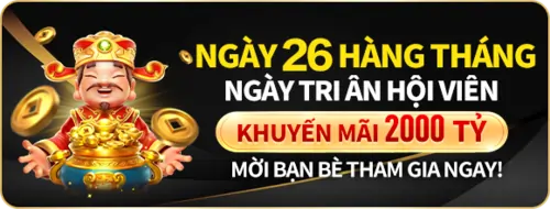Khuyến mãi tri ân hội viên 88GO – Nhận thưởng 2000 tỷ vào ngày 26 hàng tháng